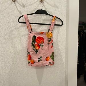 Maeve Pink Camisole with Colorful Vegetable Print